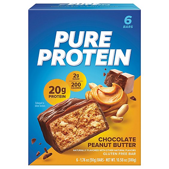 Pure Protein Bar Gluten Free Chocolate Peanut Butter Value Pack - 6-1.76 Oz