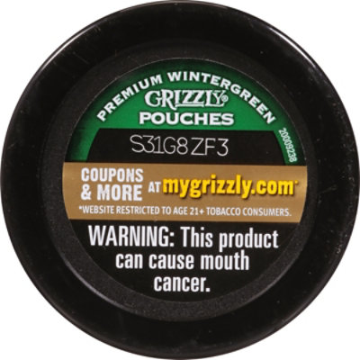 Grizzly Snuff Moist Premium Wintergreen Pouches - .82 Oz - Image 4