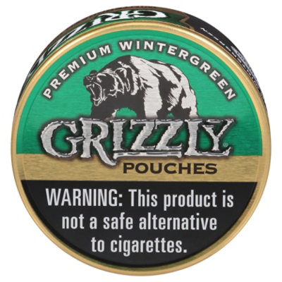 Grizzly Snuff Moist Premium Wintergreen Pouches - .82 Oz - Image 2
