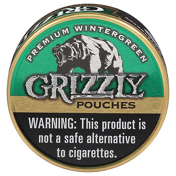 Grizzly Snuff Moist Premium Wintergreen Pouches - .82 Oz