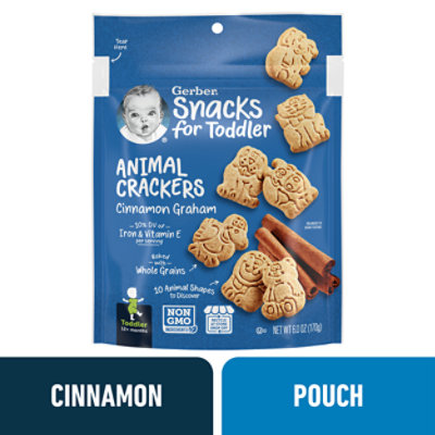 Gerber Cinnamon Graham Animal Crackers Snack Bag for Toddler - 6 Oz - Image 1