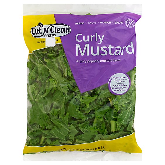Cut N Clean Greens Mustard Curly Prepacked - 10 Oz