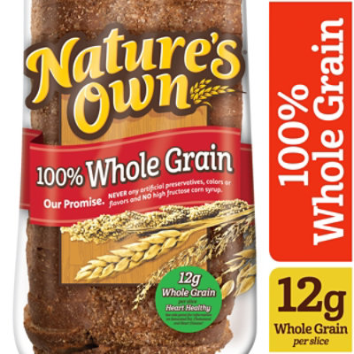 Natures Own 100% Whole Grain Whole Grain Sandwich Bread - 20 Oz - Image 1