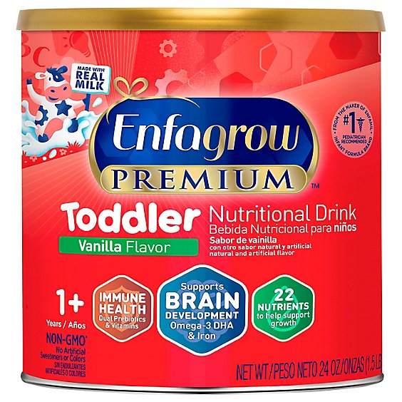 Enfagrow Premium Milk Toddler Next Step Vanilla Flavor Powder Can - 24 Oz