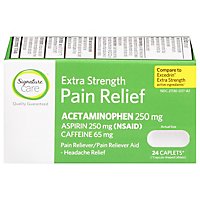 Signature Care Pain Relief Tablet Acetaminophen 250mg Added Strength - 24 Count - Image 1