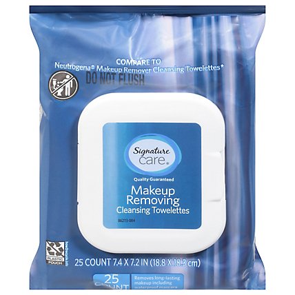 Signature Care Towelette Cleansing Makeup Remover - 25 Count - Image 1