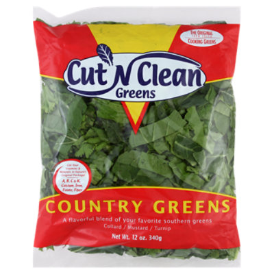 Cut N Clean Greens Mixed Country Greens Prepacked - 12 Oz