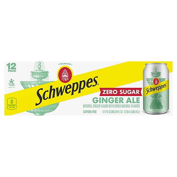 Schweppes Soda Ginger Ale Diet - 12-12 Fl. Oz.