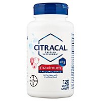 Citracal Calcium Supplement + D3 Calcium Citrate Maximum Coated Caplets - 120 Count - Image 3