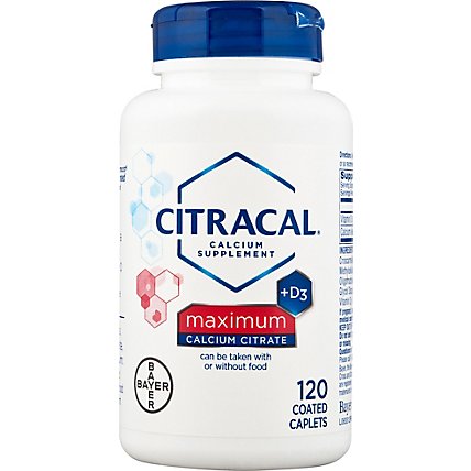 Citracal Calcium Supplement + D3 Calcium Citrate Maximum Coated Caplets - 120 Count - Image 2