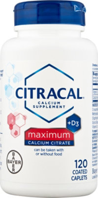 Citracal Calcium Supplement + D3 Calcium Citrate Maximum Coated Caplets - 120 Count - Image 2