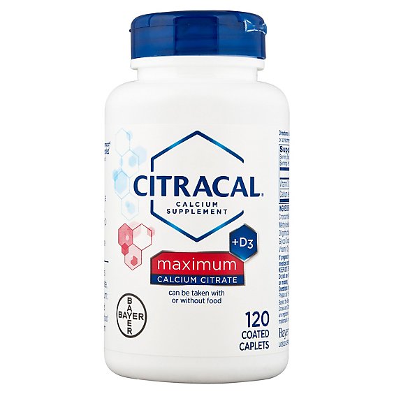 Citracal Calcium Supplement + D3 Calcium Citrate Maximum Coated Caplets - 120 Count