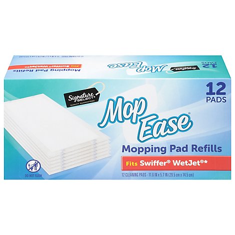 Signature SELECT Mop Ease Mopping Pad Refills Disposable Cleaning Pads - 12 Count