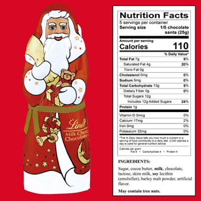 Lindt Holiday Santa Milk Chocolate Candy - 4.4 Oz - Image 4