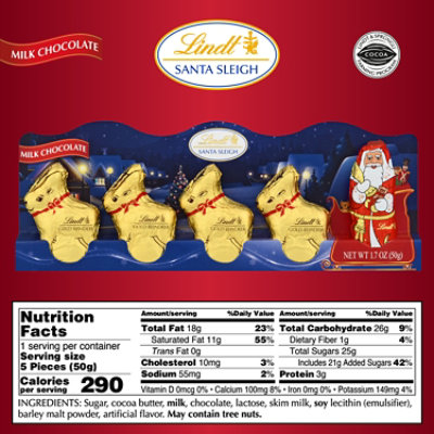 Lindt Holiday Mini Sleigh Milk Chocolate Candy - 5-1.7 Oz - Image 4