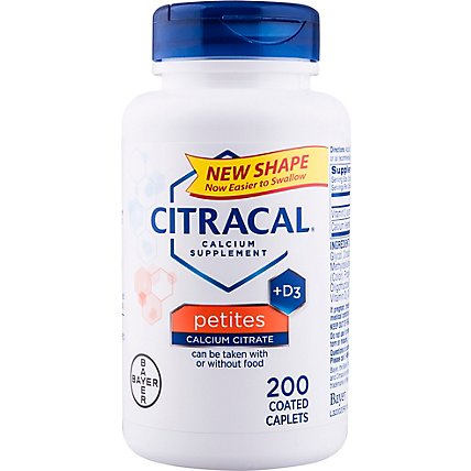 Citracal Calcium Supplement + D3 Calcium Citrate Petites Coated Caplets - 200 Count - Image 2