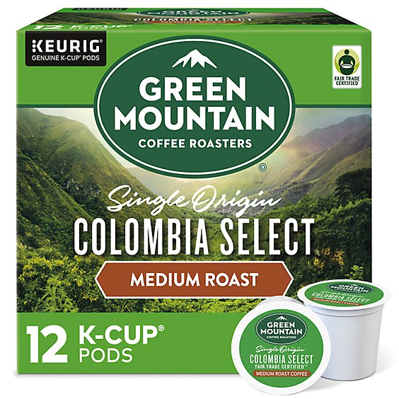 Green Mountain Coffee Roasters Colombia Select Medium Roast Coffee K Cup Pods - 12 Count