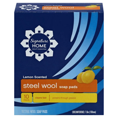 Signature SELECT Lemon Scented Steel Wool Soap Pads - 10 Count - Image 3