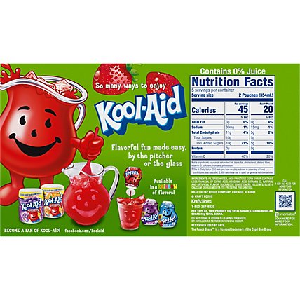 Kool-Aid Jammers Strawberry Kiwi Artificially Flavored Drink Pouch Box  - 10-6 Fl. Oz. - Image 2