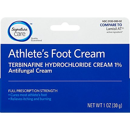Signature Care Athletes Foot Cream Terbinafine Hydrochloride 1% Antifungal Full Strength - 1 Oz - Image 2