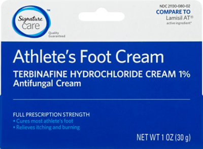 Signature Select/Care Athletes Foot Cream Terbinafine Hydrochloride 1% Antifungal Full Strength - 1 Oz - Image 2