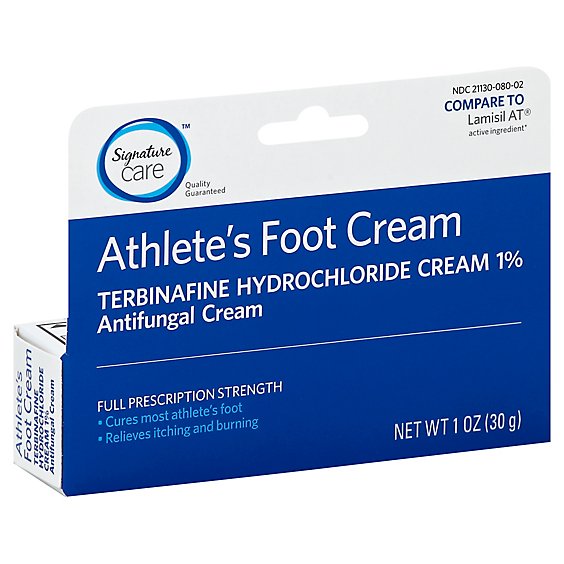 Signature Care Athletes Foot Cream Terbinafine Hydrochloride 1% Antifungal Full Strength - 1 Oz