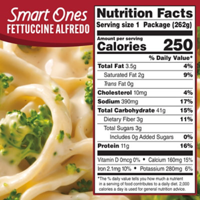 Smart Ones Fettuccine Alfredo Frozen Dinner - 9.25 Oz - Image 7