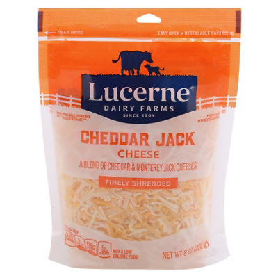 Lucerne Cheese Finely Shredded Cheddar Jack - 8 Oz