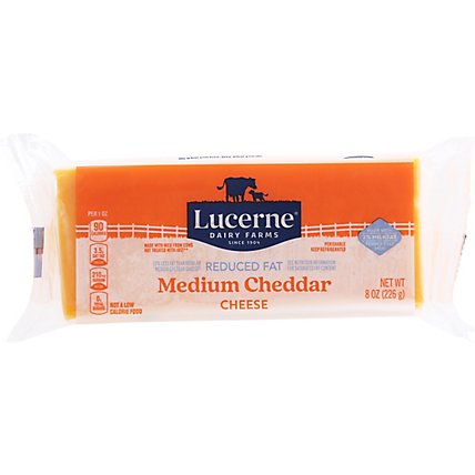 Lucerne Cheese Natural Medium Cheddar Reduced Fat 2% - 8 Oz - Image 2