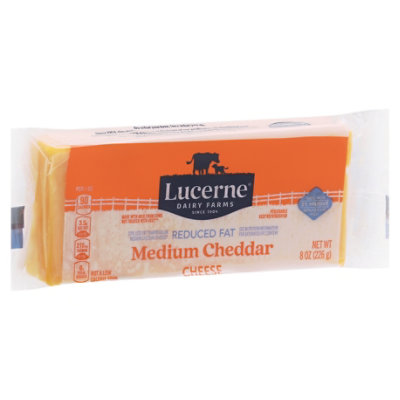 Lucerne Cheese Natural Medium Cheddar Reduced Fat 2% - 8 Oz
