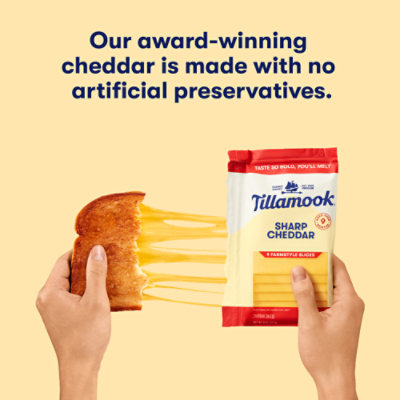 Tillamook Sharp Cheddar Cheese Farmstyle Slices 9 Count - 8 Oz - Image 5