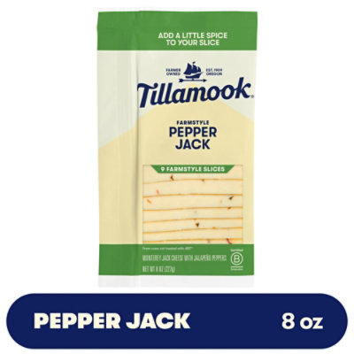 Tillamook Farmstyle Pepper Jack Thick Cut Farmstyle Slices Cheese 9 Count - 8 Oz - Image 2