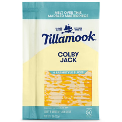 Tillamook Farmstyle Colby Jack Slices Cheese 9 Count - 8 Oz