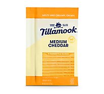 Tillamook Farmstyle Thick Cut Medium Cheddar Cheese Slices 8 Count - 8 Oz
