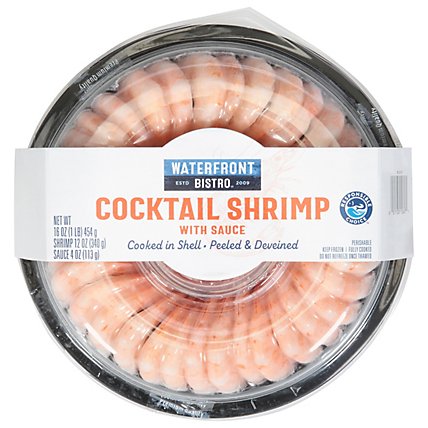 waterfront BISTRO Shrimp Cooked With Cocktail Sauce - 16 Oz - Image 1