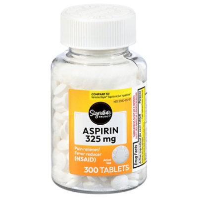 Signature Select/Care Aspirin Pain Reliever Fever Reducer 325mg NSAID Tablet - 300 Count - Image 2
