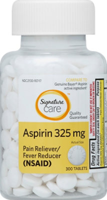 Signature Select/Care Aspirin Pain Reliever Fever Reducer 325mg NSAID Tablet - 300 Count - Image 2