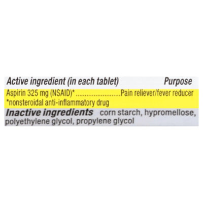 Signature Select/Care Aspirin Pain Reliever Fever Reducer 325mg NSAID Tablet - 100 Count - Image 4