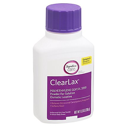 Signature Care ClearLax Powder For Solution Polyethylene Glycol 3350 Osmotic Laxative - 8.3 Oz - Image 1