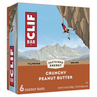 CLIF BAR Crunchy Peanut Butter Energy Bars - 6 Count - Image 1