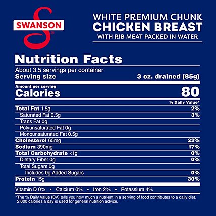 Swanson Chicken Breast Premium Chunk White with Rib Meat - 12.5 Oz - Image 3