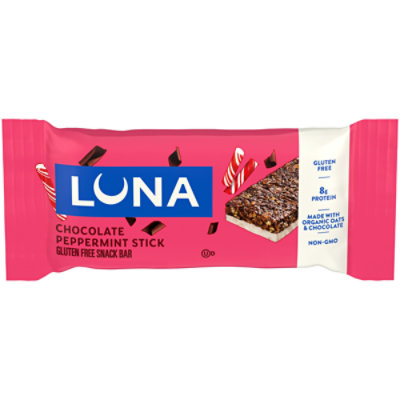 LUNA Chocolate Peppermint Stick Gluten Free Snack Bar with 8g Protein Each
