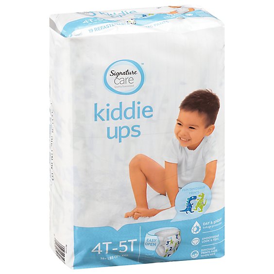 Signature Care Kiddie Ups Refastenable Girl Training Pants 4T 5T - 19 Count