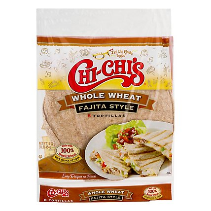 Chi-Chis Tortillas Fajita Style Whole Wheat Bag 8 Count - 16 Oz - Image 3