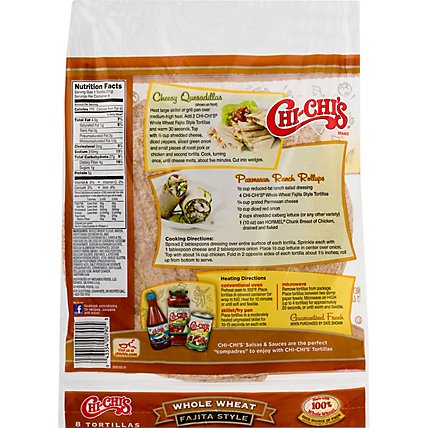 Chi-Chis Tortillas Fajita Style Whole Wheat Bag 8 Count - 16 Oz - Image 6