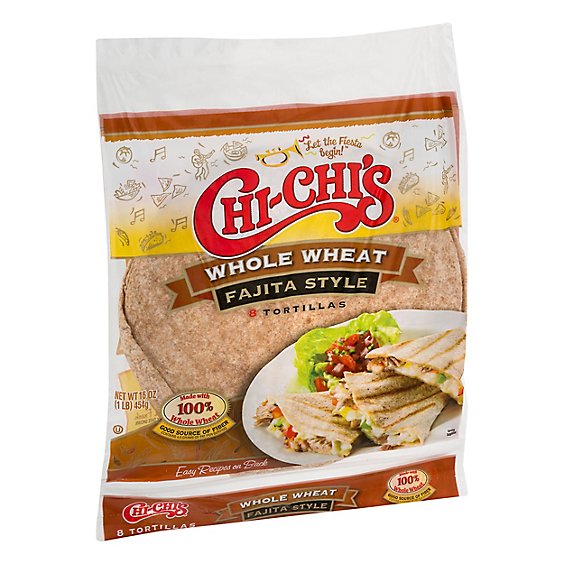 Chi-Chis Tortillas Fajita Style Whole Wheat Bag 8 Count - 16 Oz