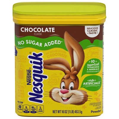 Nesquik No Sugar Added Chocolate Flavor Powder Canister - 16 oz. - Image 3