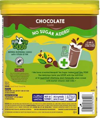 Nesquik No Sugar Added Chocolate Flavor Powder Canister - 16 oz. - Image 6