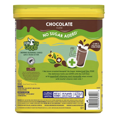 Nesquik No Sugar Added Chocolate Flavor Powder Canister - 16 oz. - Image 3