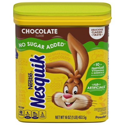 Nesquik No Sugar Added Chocolate Cocoa Powder Tub - 16 Oz